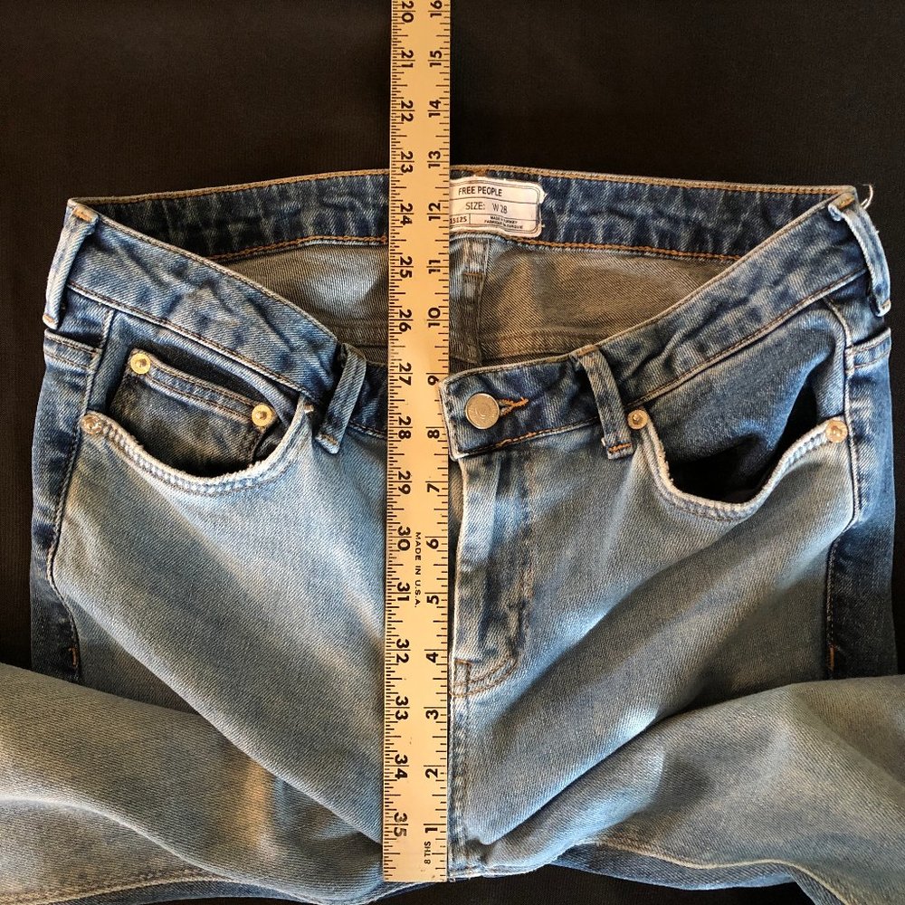 Free People Color Blocked Flare Jeans Size 28 - Picture 13 of 16